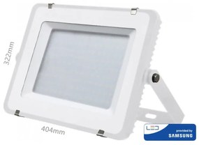 Faro Led Flood Light 150W IP65 Bianco Caldo Super Slim 52mm Carcassa Bianca Samsung Garanzia 5 Anni SKU-478