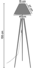 Tosel  Lampade da terra Lampada da terra tondo legno naturale e bianco  Tosel