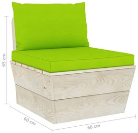 Set Divani da Giardino su Pallet 6 pz con Cuscini Legno Abete