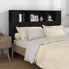 Testiera Con Scomparti Nera 140x18,5x104,5 Cm /