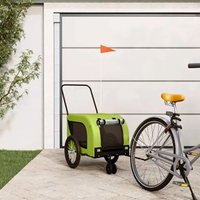 Rimorchio Da Bici Per Animali Verde E Nero Oxford E Ferro /