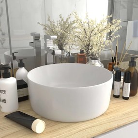 Lavandino Lusso Rotondo Bianco Opaco 40x15 Cm İn Ceramica /