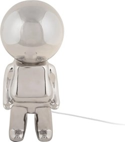 Lampada da tavolo dimmerabile a LED in argento con paralume in vetro (altezza 27 cm) Ross - Leitmotiv