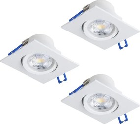 Eglo 902328-SET 3x LED faretti da incasso per soffitto SALICETO LED/6,4W/230V 8,8x8,8cm bianco