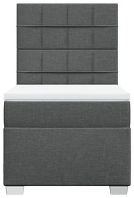 Giroletto a molle con materasso grigio scuro 90x200 cm tessuto