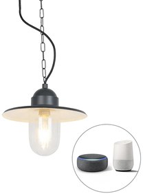 Lampada a sospensione da esterno intelligente antracite IP44 incl. Wifi ST64 - Kansas Graphite