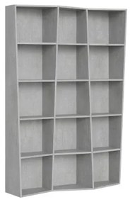 Libreria in legno Cemento 137x200h cm con 3 elementi e vani trapezoidali TREK