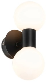 Lampada da parete moderna nera IP44 2 luci - Cederic