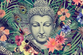 Stampa su tela – Buddha su sfondo esotico