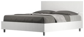 Letto Matrimoniale 160x190 cm con Rete Testata Dritta Demas Frassino Bianco