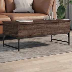 Tavolino Salotto Rovere Marrone 100x50x40cm Multistrato Metallo /