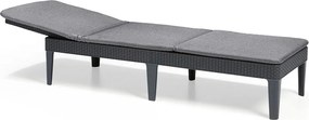 Lettino Prendisole da Giardino 187,5x58x29 cm con Cuscino in Resina Keter Jaipur Antracite...