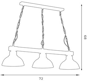 Lampadario a sospensione con catena HAKON 3xE27/60W/230V chiaro