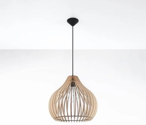 Lampada a Sospensione E27 in Legno Naturale APRILLA
