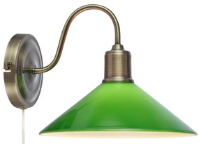 Lampada da parete verde e color ottone Vela – Markslöjd