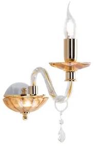 Applique CECILIA 27x25 cm in cristallo Ambra 1 luce