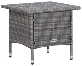 Set Divani da Giardino 3 pz con Cuscini in Polyrattan Grigio