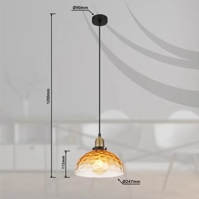 Globo 15786H1 - Lampadario a sospensione con filo SALVY 1xE27/60W/230V diametro 25 cm arancione