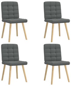 Sedie Da Pranzo 4 Pz Grigio Scuro İn Tessuto /