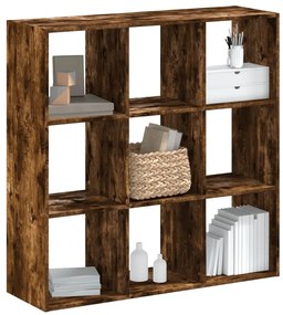 Libreria rovere fumo 102x32x102 cm in legno multistrato