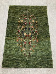 Loribaft Tappeto 100x160 Verde (Iran) Annodato A Mano