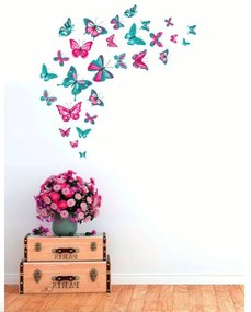Adesivo decorativo da parete con disegno di farfalle 76 x 100 cm