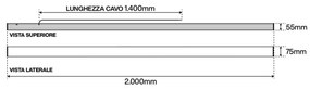 Lampada Lineare LED a Sospensione 65W 200cm bianca con driver Philips