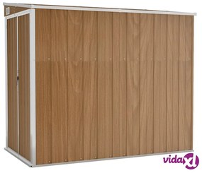 vidaXL Capanno Giardino a Parete Marrone 118x194x178cm Acciaio Zincato