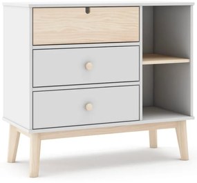 Cassettiera bassa bianca da bambini 90x40 cm Estefania – Marckeric