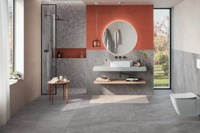 Piastrella da pavimento e rivestimento interno ed esterno 60 x 120 cm Sp. 9 mm rettificato Regent in gres porcellanato smaltato opaco argento traffico intenso (pei 4/5) R10 1.44 mq
