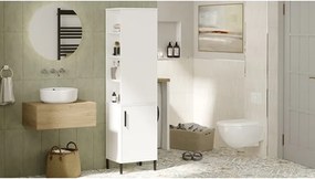 Colonna Da Bagno Multiuso 2 Ante Con Vani Laterali E Piedini Mendy Bianca