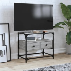 Mobile Tv Piano Vetro Grigio Sonoma 60x35x51 Legno Multistrato /