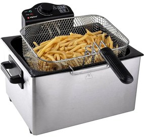 Friggitrice Elettrica Professionale Acciaio Inox 3 Cestelli 2000W 5 litri Alpina