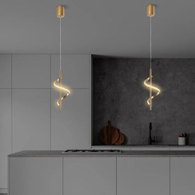 Lampada a sospensione LED in oro ø 16 cm Likma - Opviq lights