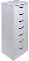 Mobile Cassettiera 7 Cassetti Settimino in legno MDF 46x42x116cm Bianco Moderno