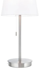 Orion LA 4-1205/1 - Lampada da tavolo con porta USB LUDWIG 1xE27/40W/230V bianco/cromo
