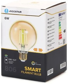 Lampadina LED dimmerabile FILAMENT G95 E27/6W/230V 2700-6500K Wi-Fi - Aigostar