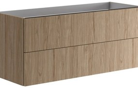 Base per mobile bagno Opera 2 cassetti P 45.5 x L 119.5 x H 50 cm noce naturale