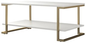 Tavolino in bianco e oro , 106 x 45 cm Camila - CosmoLiving by Cosmopolitan