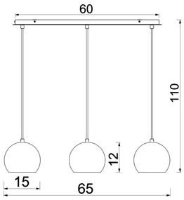 Lampadario su filo SOOL 3xE27/60W/230V
