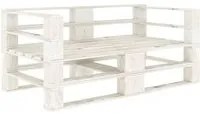 Divano da Giardino su Pallet Bianco a 2 Posti in Legno cod mxl 68124