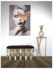 Tavolo pieghevole in nero e oro , altezza 75 cm Glam Simple - Mauro Ferretti