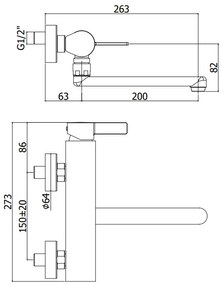 Paffoni Rock Ro161cr Miscelatore Lavello A Muro Canna Tubo Diritta Cromo