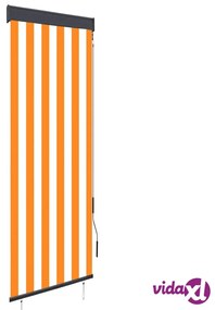 vidaXL Tenda a Rullo per Esterni 60x250 cm Bianca e Arancione