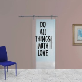 Porta scorrevole Love in acciaio multicolore, L 88 x H 215 cm, con binario Ermes Sinistra