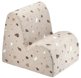 Poltrona per bambini marrone chiaro con rivestimento in bouclé e ciniglia Terrazzo Cloud – Wigiwama
