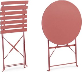 Set da pranzo da giardino color terracotta in acciaio per 2 persone Austin – Bizzotto