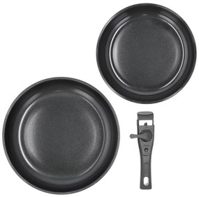 Set di padelle con manico rimovibile in alluminio con superficie antiaderente 2 pz ø 28 cm – Holm