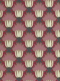 Morris & Co Carta da parati Tulip & Bird - Amaranth/ Blush