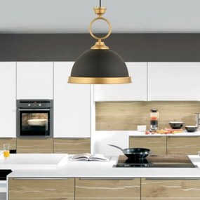 Lampadario a sospensione con cavo MONZA 1xE27/40W/230V diam. 30 cm nero/bronzo